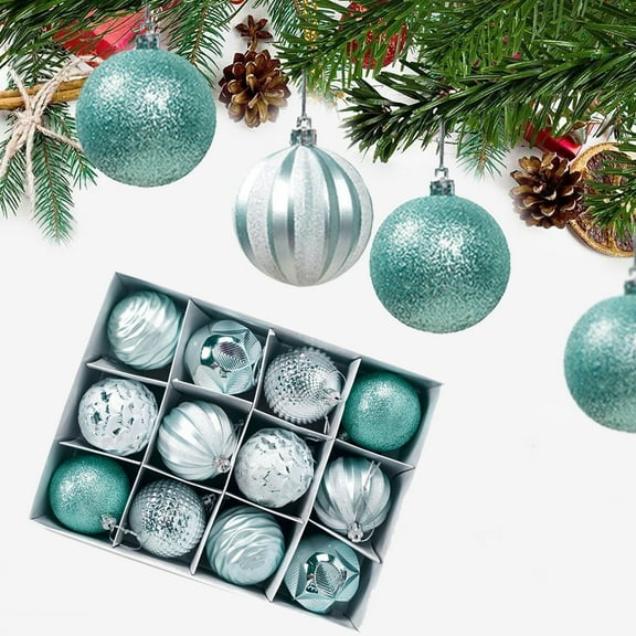 Newly Christmas Decorations 12Pcs High-Ranking 2.4in Glitter Painted Shatterproof Christmas Balls,Xmas Tree Hanging Ornament for Holiday Party Decor
