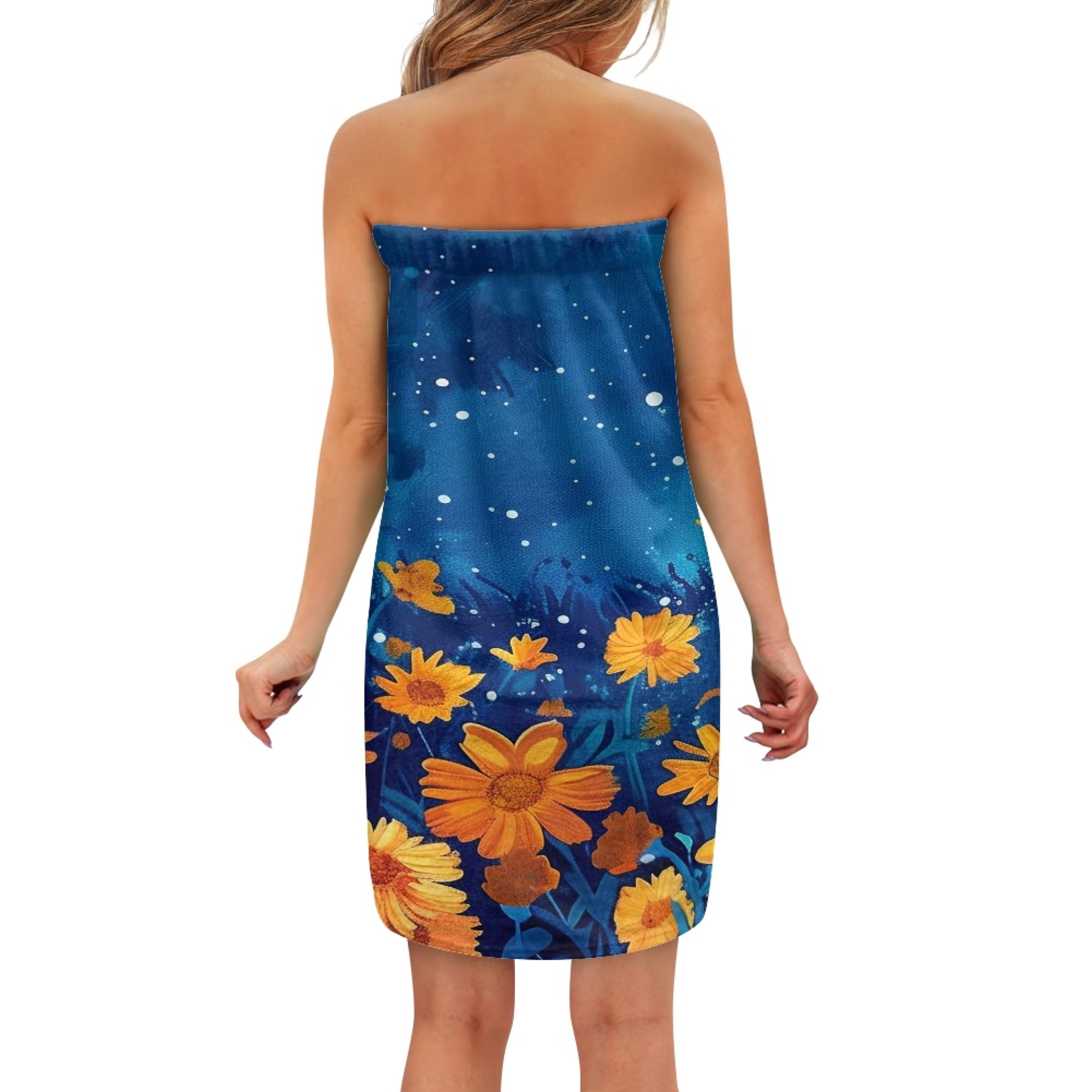 Yuyamidu Sunflower Shower Wrap Towel for Women Starry Sky Body Towel Wrap Size L Soft Bath Towels for Bathroom Lightweight Washcloth for Travel Hotel Home Bath Wrap Towels