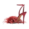 thumbnail image 4 of XYD Women Open Toe Feather Sandals Adjustable Strap Buckles High Stiletto Heels Wedding Party Summer Shoes Size 14.5 Red, 4 of 4