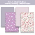 thumbnail image 4 of Plushii Crib Sheets for Baby Boys Girls 4 Pack, 28"x 52" Extra Soft Microfiber Crib Sheet Set for Standard Crib & Toddler Mattress Pad, Floral, 4 of 4