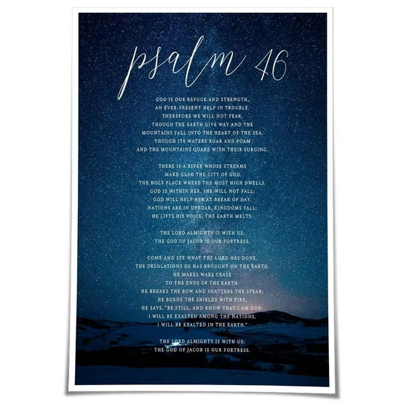 Psalm 46 Poster Bible Verse Wall Art Scripture Wall Decorative for Bedroom Poster Landscape Artwork Prints Canvas Paintings for Hallway