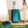 thumbnail image 2 of 4 Drawer Vertical Storage Dresser Minty Stained Glass with Wood Top Fabric Pull Drawers, 2 of 8