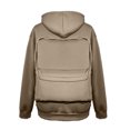 thumbnail image 4 of WTOBBY Men's Hooded Pullover Sweatshirt Jacket, Lightweight Zippered Design with Backpack Style, Casual Campus and Sportswear for Athletic Activities,Coffee 3XL, 4 of 7