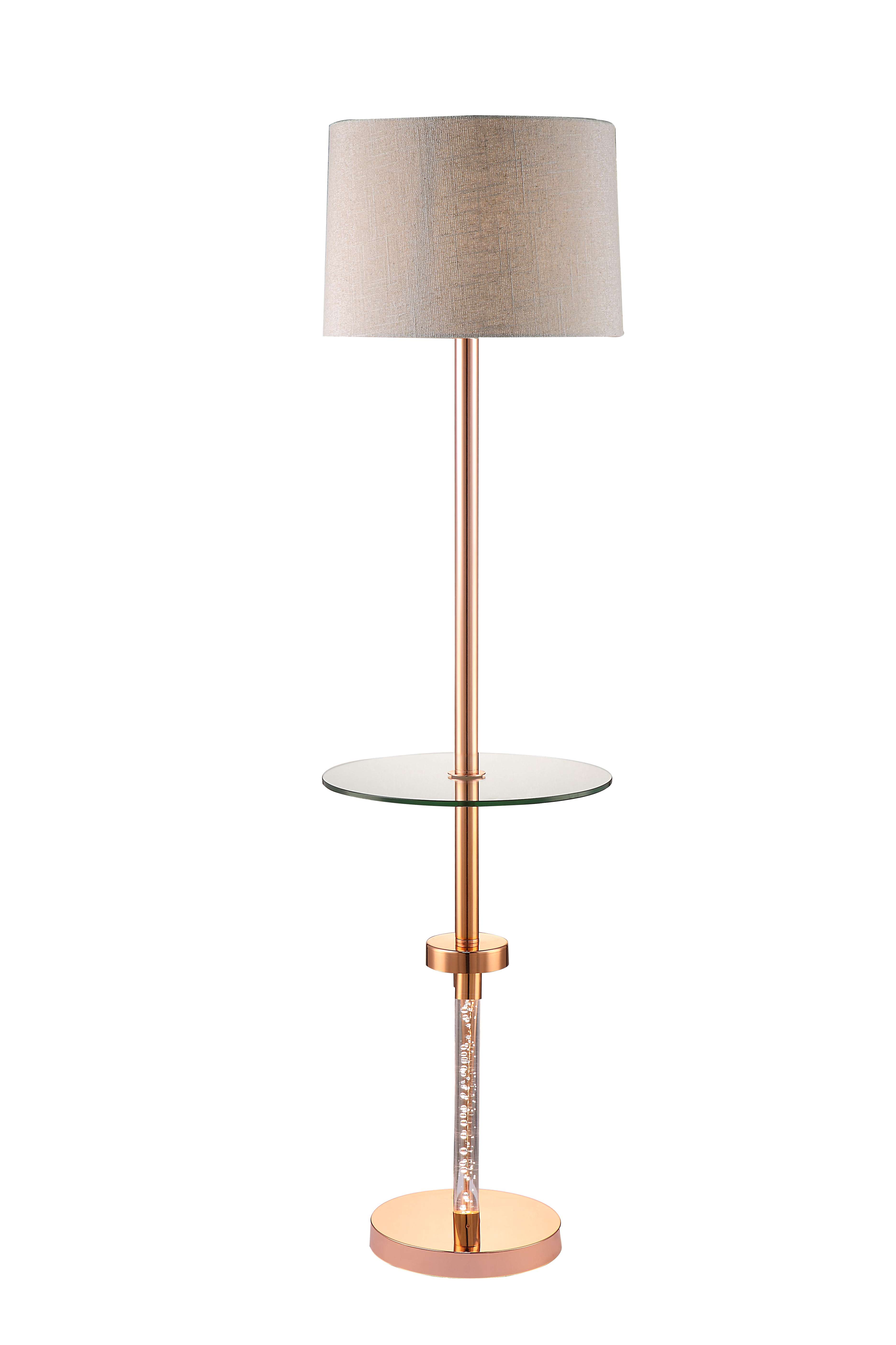 Acme Cici Rose Gold Floor Lamp With Led Light Bulb