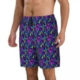 thumbnail image 3 of Colorful Feather Board Shorts Summer Purple Bule Running Beach Short Pants Man Quick Dry Classic Custom Oversize Beach Trunks, 3 of 5