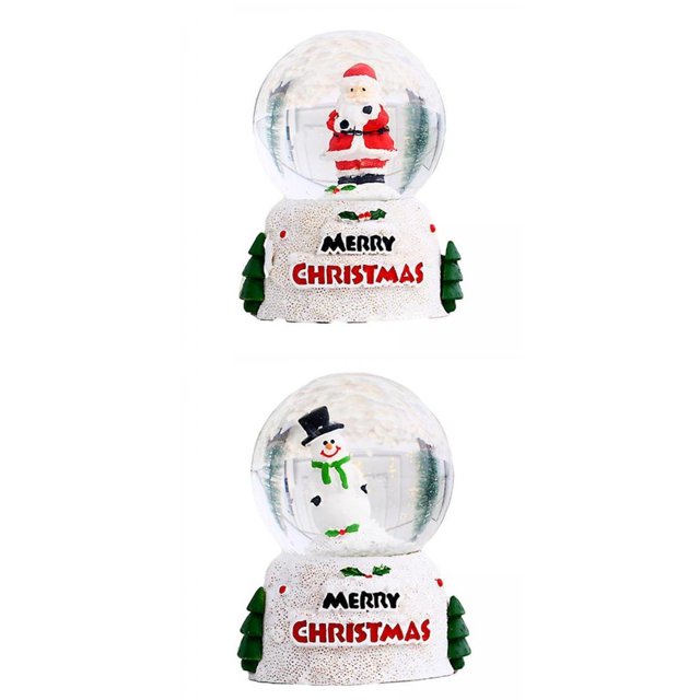 de Cristal de de Nieve de Navidad de 2 Piezas para La Decoración Gloria Globos de Nieve