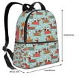 thumbnail image 4 of Lsque Dachshund Christmas Play Pattern Backpack – School Travel Canvas Daypack with Ergonomic Padded Straps, Multiple Compartments & Leather Handle, 4 of 5