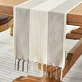 thumbnail image 1 of shiyou-Linen Table Runner, Farmhouse Macrame Table Runners 108 Inches Long for Dining Table Decor, Wedding, Party and Dresser Decor (Dark Coffee,108"), 1 of 4