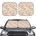 thumbnail image 2 of Naloa Tropical Pink Flamingo Pineapple Print 2-Piece Windshield Sunshade,Foldable Car Front Window Sun Shades,for Most Sedans SUV Truck-Large, 2 of 6