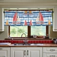 thumbnail image 3 of Yayeee Kitchen Curtains Tier Set of 2 Light Filtering 57"x24" Over Sink Window Panels, Red Sailboats, 3 of 7