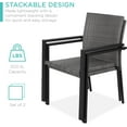 thumbnail image 5 of PetFurnishn Set of 2 Stackable Outdoor Wicker Dining Chairs All-Weather Firepit Armchair w/Armrests, Steel Frame for Patio, Deck, Garden, Yard - Gray, 5 of 8