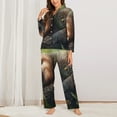 thumbnail image 2 of Fotbe Daisy Sleeping Sloth Pattern Long Sleeve Pajama Set for Women,Sleepwear Set,2-piece Loungewear Set,Soft PJs Comfy Nightwear with Pockets -X-Large, 2 of 7