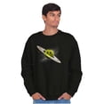 thumbnail image 5 of Funny Happy Face Saturn Planet Sweatshirt for Men or Women Brisco Brands X, 5 of 6