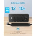 thumbnail image 2 of Anker Regleta con 3 puertos USB, protector contra sobretensiones (2100J-10 pies), 12 salidas con 2 puertos USB A y 1 puerto USB C, funciona con iPhone 15/15 Plus/15 Pro/15 Pro Max, para el hogar, la o, 2 of 5