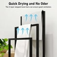 thumbnail image 2 of Aukfa Metal 3 Tiers Freestanding Towel Rack for Bathroom Outdoor - Black, 2 of 8