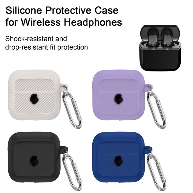 SUSUchens - Funda protectora de silicona para auriculares, antipolvo, impermeable, resistente al desgaste, con gancho para colgar, para auriculares inalámbricos Skull Candy Mod Beige