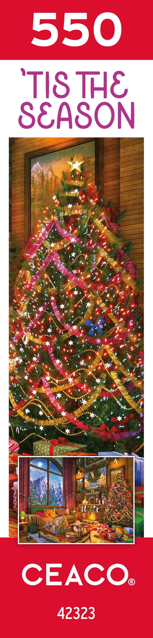 Ceaco - Tis The Season - Christmas Mountain Lodge - 550 Piece Interlocking Jigsaw Puzzle