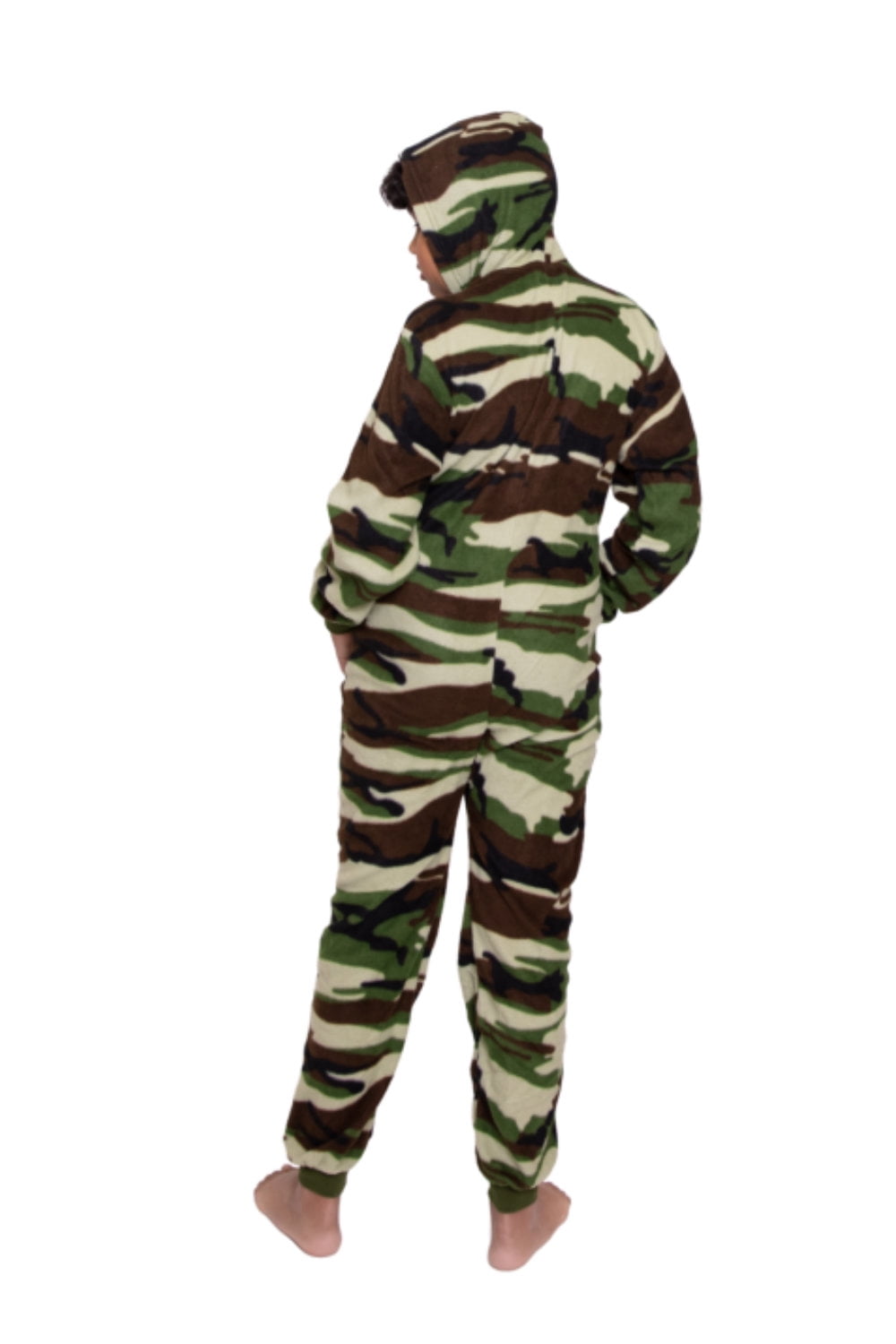 Big Feet Pajama Company Hoodie Fleece Camouflage Onesie Jumpsuit Pajamas for Boys & Girls, Footless, Unisex, Size 12