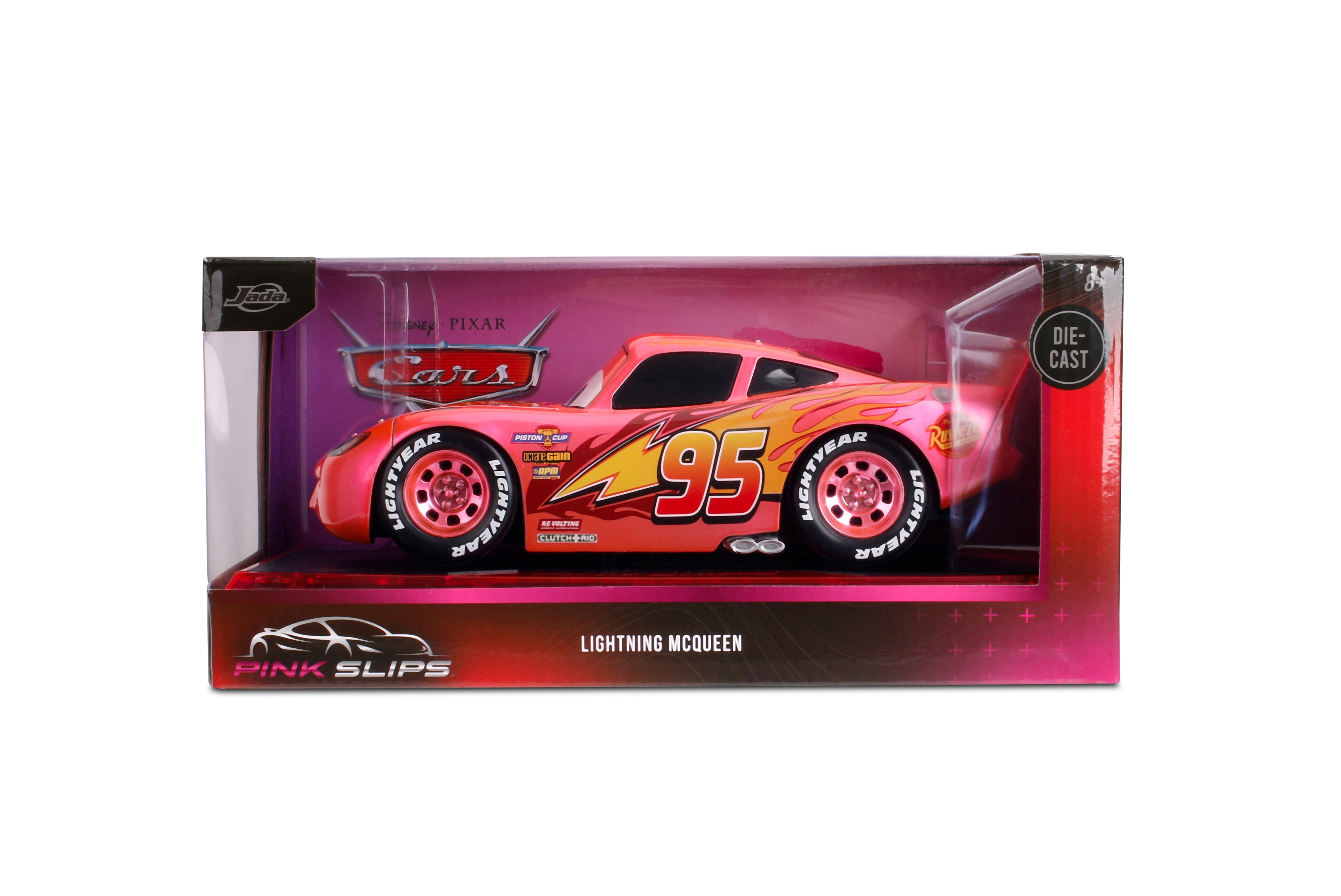 Jada Disney Pixar Cars 1:24 Pink Slips Lightning McQueen Die-cast Car, Model Vehicles(Pink)