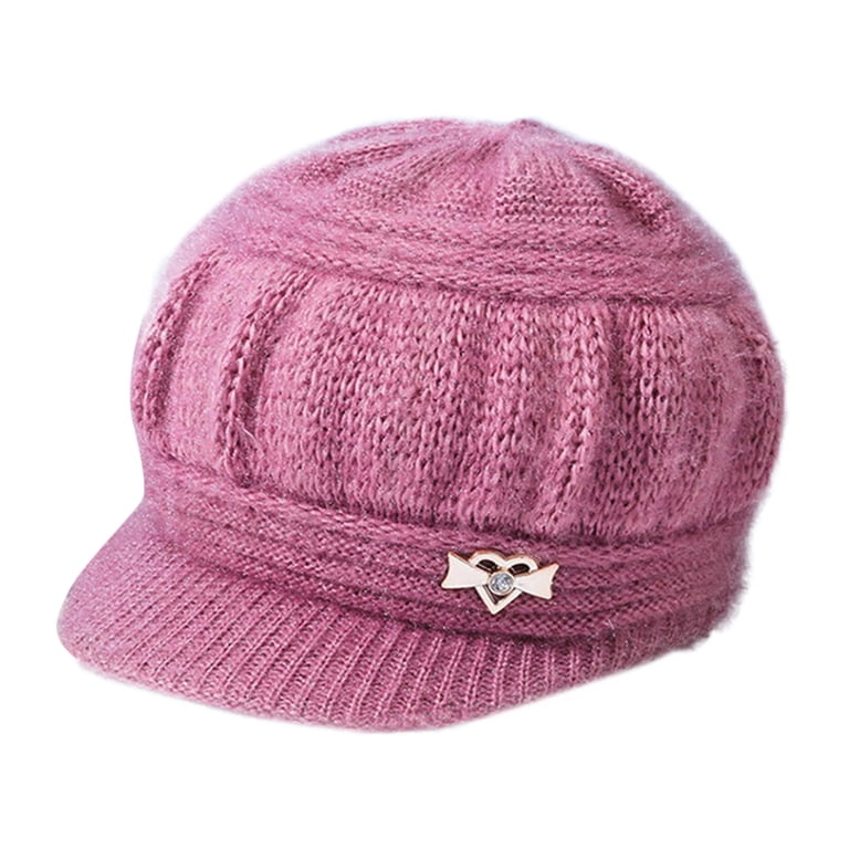 Oversized Wool Blend Visor Beanie Cable Knit Hat for Large Heads KLOY2K Beanie Hats for Women Winter Oversized Wool Blend  main image 3