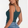 thumbnail image 5 of CIENVNSTG Womens Basic Solid Ribbed Knit Cami Shirts Slim Fitting Scoop Neck Sleeveless Silhouette Tank Top for Summer Daily Casual Dressing Cyan L, 5 of 5