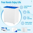 thumbnail image 4 of SOLAURA Portable Twin Tub Mini Washing Machine, 26lbs Capacity, Semi-Automatic Combo with 15lbs Washer & 11lbs Spinner for Apartments, RVs, and Dorms (Blue), 4 of 9