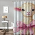 thumbnail image 2 of Patifu Baby Lamb Pink Bows Shower Curtain 100% Polyester Washable with Hooks 36"x72, 2 of 7