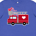 thumbnail image 4 of Inktastic Valentine's Day Red Firetruck with Pink Hearts Youth T-Shirt, 4 of 5