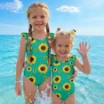 thumbnail image 7 of Abcomgle Baby Girl Swimsuit Sunflower Print One Piece Swimsuit for Girls Ruffled Stretchy Swimwear for Girls, 7 of 7