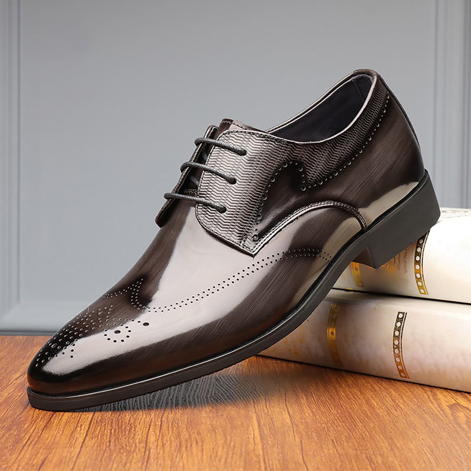 B91xZ Mens Dress Shoes Formal Cap Toe Oxford Dress Shoes for