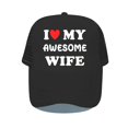 thumbnail image 2 of I Love My Awesome Wife Snapback Cap Couple Affection Heart Trucker Hats Valentine Day Husband Love Expression Baseball Cap YP06456-60cm for adult Gao Jinjia LED, 2 of 2