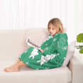 thumbnail image 4 of Green Christmas Tree Pattern Blanket Hoodies for Kids 6-13YR Oversize Wearable Blanket Hoodies for Boys Girls Teens, 4 of 7