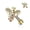 Goldtone, variant on Micro CZ Paved Bee with AB Crystals on Internally Threaded 316L Surgical Steel for Labret, Monroe, Cartilage (Goldtone)