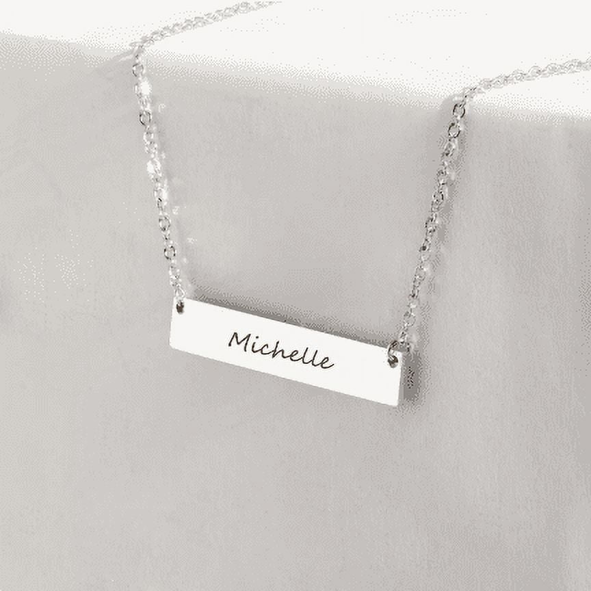 Personalized 4-Sided Bar Necklace Engraved Jewelry Christmas Gift for Her Name Necklace