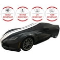 thumbnail image 2 of C7 Corvette Ultraguard Stretch Satin Indoor Car Cover : for 2014-2019 Stingray, Z51, Z06, Grand Sport Corvettes - The Ultimate Custom Fit Black with Gray Stripes, 2 of 10