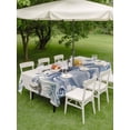 thumbnail image 3 of Outdoor Tablecloth with Umbrella Hole and Zipper, Thanksgiving Rectangle Table Cloth 60x84 Inch Waterproof Tablecloth, Fall Country Blue White Pumpkin Leaves Picnic Table Cover for Patio Camping, 3 of 7