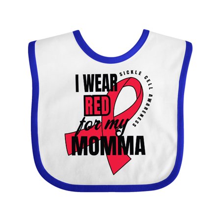 

Inktastic Sickle Cell Awareness I Wear Red For My Momma Gift Baby Boy or Baby Girl Bib