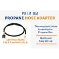 thumbnail image 3 of Flame King Dual Quick Connect Propane Hose, Propane Gas Hose for LP Gas, 1/4" Diameter, 48" Long – Ideal for Grilling on National Tequila Day, 3 of 9