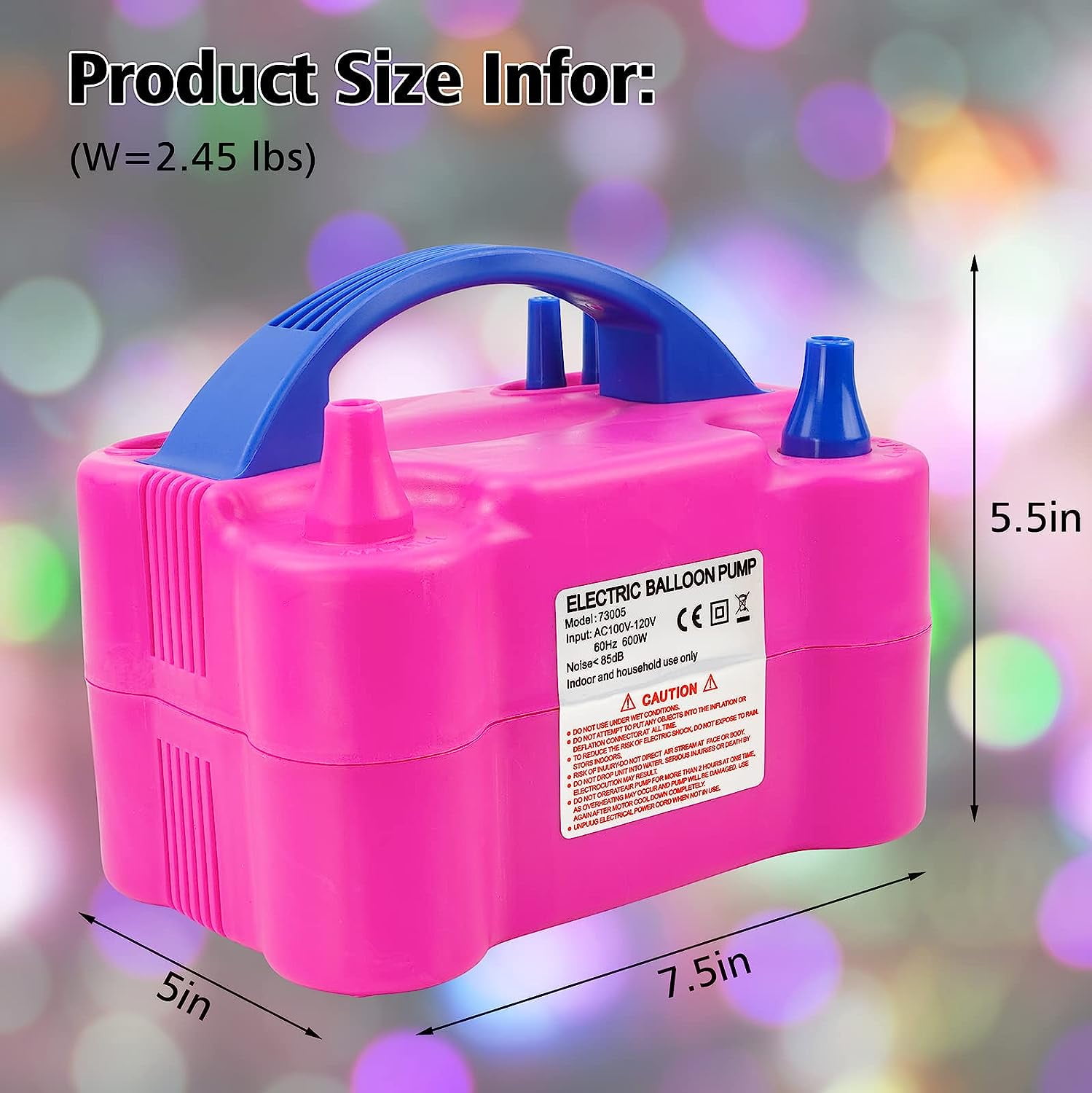 Electric Air Balloon Pump, Portable Dual Nozzle Electric Balloon Inflator for Party Decoration