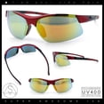 thumbnail image 2 of SA106 Semi Rimless Sport Sunglasses UV400 Lightweight Performance Eyewear Red Frame - Orange Mirror Lens, 2 of 7