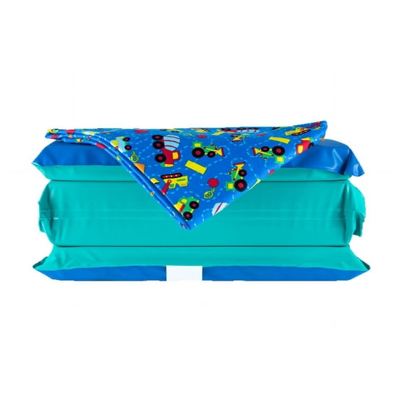 KinderMat 2" Jr. Daydreamer and Full Nap Mat Washable Cover - Trucks N Tractors Design - Regular, 47" x 22", Great for Daycare & Families - ages 2 and above