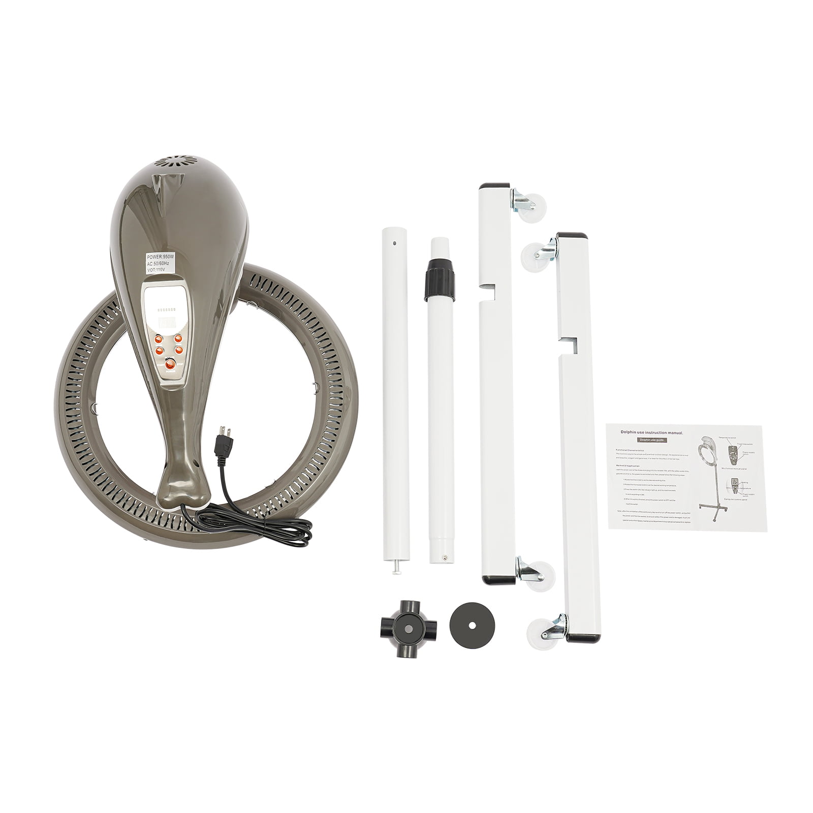 157-178cm Stand Salon Hair Dryer Professional Infrared Hair Color Processor with 4 Wheels Aluminum Iron ABS