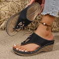 thumbnail image 3 of Dakaela Orthopedic Sandals for Women 2026 with Arch Support Wedge Platform Flip Flops Non Slip Wide Width Casual Dressy Summer Beach Shoes Black Size 8, 3 of 6