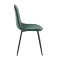 thumbnail image 3 of LumiSource Pebble Velvet Chairs, Green/Black, Set Of 2 Chairs, 3 of 7