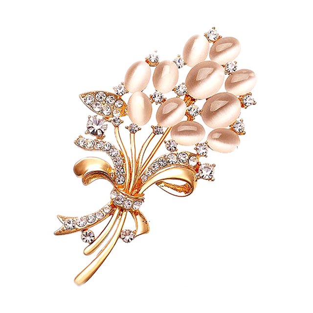 Guardurnaity Broche de diamantes de imitación para mujer, broche con forma de flor de aleación, regalo de decoración de ropa para ceremonia de Ropa, zapatos y accesorios Miscelánea