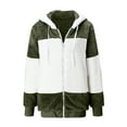 thumbnail image 4 of Jsaierl Women's Oversized Fuzzy Fleece Jackets Zip Up Color Block Sherpa Hoodie Jacket Winter Warm Outerwear Coat, 4 of 5