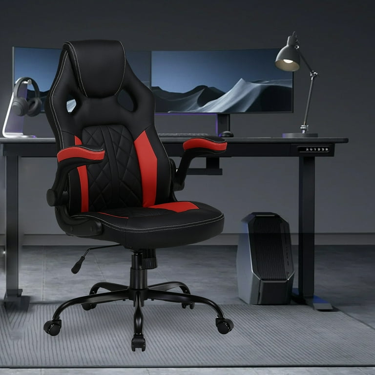 GTRACING Starter Zone Gaming Chair with Flip-up Arms. Black/Red GTRACING Starter Zone Gaming Chair with Flip-up Arms. Black/Red