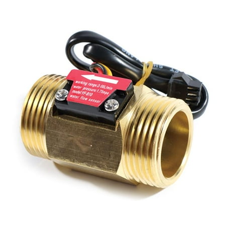 

Water Flow Switch DC3.5～24V 1 Brass Water Flow Hall Sensor for Water Heater