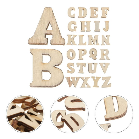 Beaupretty 200Pack Mini Wooden ABC Letters for Crafts Beige Wood Small Sizes for Art Enthusiasts