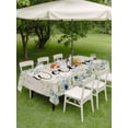 thumbnail image 5 of 60x120 Inch Outdoor Tablecloth with Umbrella Hole Zipper Rectangle Blue Flowers Rectangular Tablecloths Outside Waterproof Watercolor Pastoral Botanical Garden Leaf Patio Table Cover for Picnic Party, 5 of 8